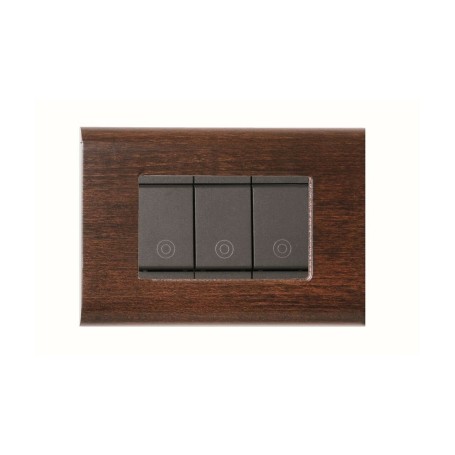 Placca compatibile vimar idea colore legno noce 3 posti in legno 2014