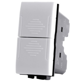 Pulsante doppio compatibile con Bticino Living Light bianco