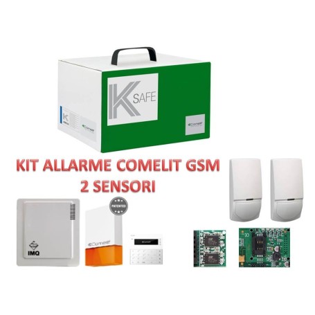 Kit allarme gsm Comelit 2 sensori e sirena VEDO10GSM kit completo