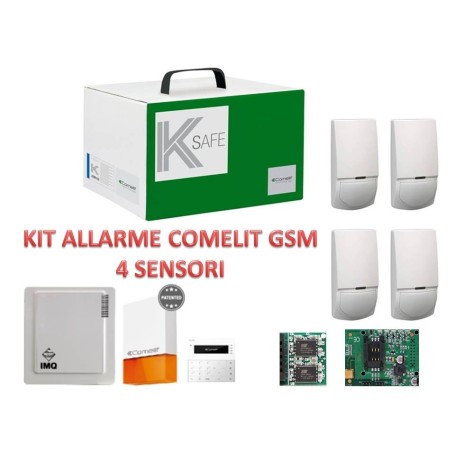 Kit allarme gsm Comelit 4 sensori e sirena VEDO10GSM kit completo