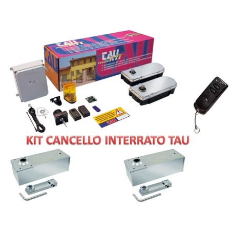 KIT CANCELLO INTERRATO TAU COMPLETO MOTORIDUTTORI INTERRATI 220V 1,8MT INSIDEKITL + 700CFR18 + TELECOMANDO
