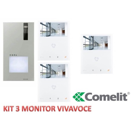 Kit videocitofono trifamiliare comelit VIVAVOCE 3 famiglie 2 fili 8461V
