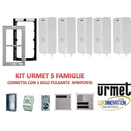 CITOFONO URMET 5 FAMIGLIE KIT COMPLETO CON CORNETTA 1150
