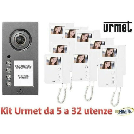 Kit Videocitofono 8 famiglie Urmet Condominiale con pulsantiera 1784/4