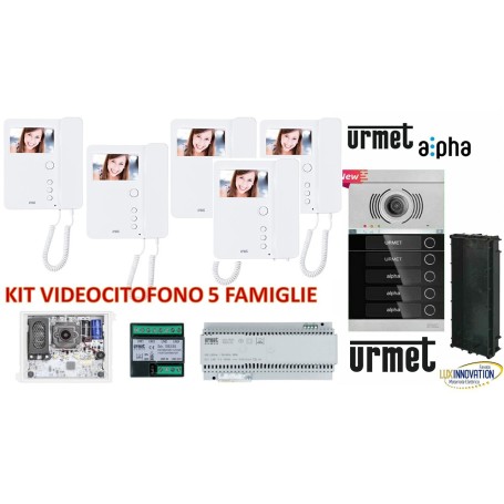 Kit Videocitofono 5 famiglie Urmet 2 VOICE 1783/724