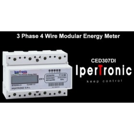 CONTATORE TRIFASE DI ENERGIA 100 A LCD DIN