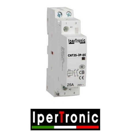 CONTATTORE MONOFASE 25 A MODULARE 2 POLI NO 230V din
