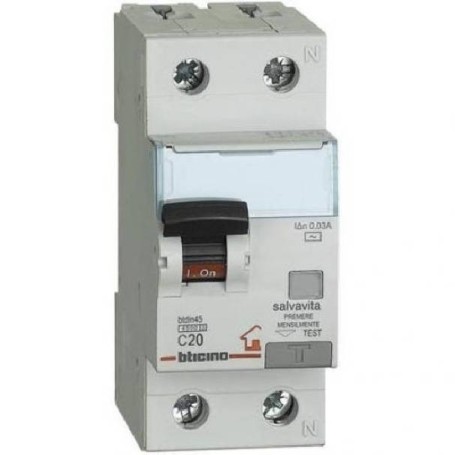 Salvavita Bticino Interruttore magnetotermico differenziale Bticino 10A salvavita GC8813AC10