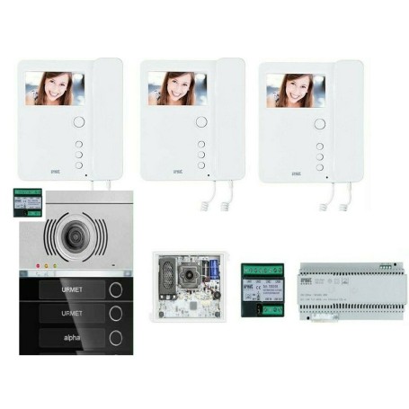 KIT VIDEOCITOFONO URMET ALPHA 3 FAMIGLIE KIT VIDEOCITOFONO 3 MONITOR 3 PULSANTI