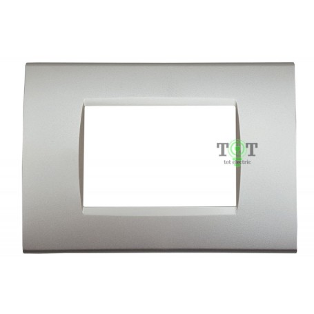 Placca 3 posti Living light bticino silver compatibile grigio Tipo LNA4803TE