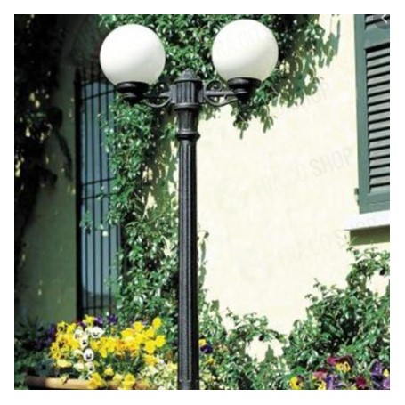 PALO SFERA GIARDINO GLOBO DOPPIO RESINA CONTRO SALSEDINE NO RUGGINE E27 2.20MET FUMAGALLI