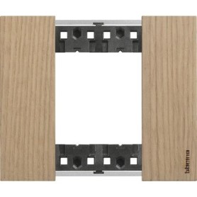 PLACCA 2 POSTI ROVERE BTICINO LIVING NOW KA4802LM