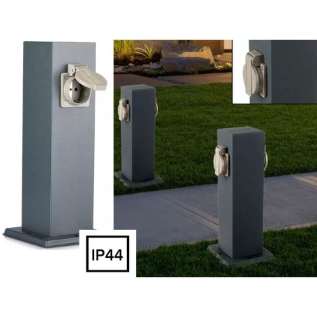PRESA COLONNINA ESTERNO GIARDINO 30CM 2 PRESE SCHUKO IP44
