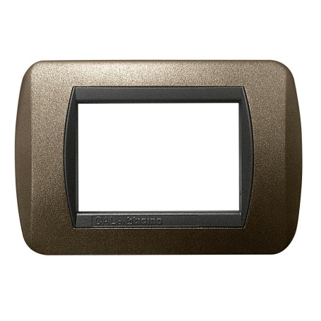 Placca 3 posti marrone opaco Compatibile con Bticino Living la panoramica 622