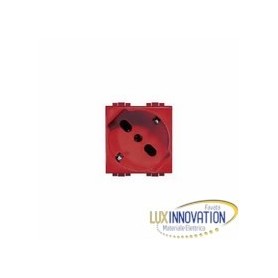 Presa Schuko/Bipasso 2p+T 10/16a, Terra Centrale E Laterale - Colore Rosso - Living, Light, Light Tech