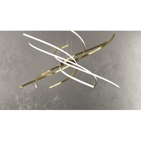 Lampada  a sospensione TORNADO 1163/S100N-ob Led 88W colore ORO LUCE NATURALE Top Light