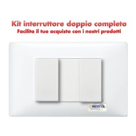 Interruttore a 2 doppio completo monoblocco con placca...