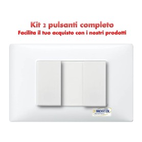 Pulsante a 2 doppio completo monoblocco con placca bianca...