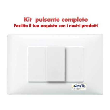 Pulsante relè completo monoblocco con placca bianca compatibile plana