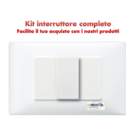 Interruttore completo monoblocco con placca bianca compatibile plana