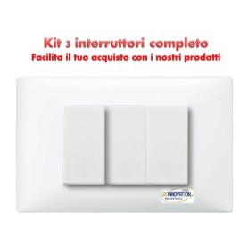 Interruttore triplo a 3 completo monoblocco con placca...