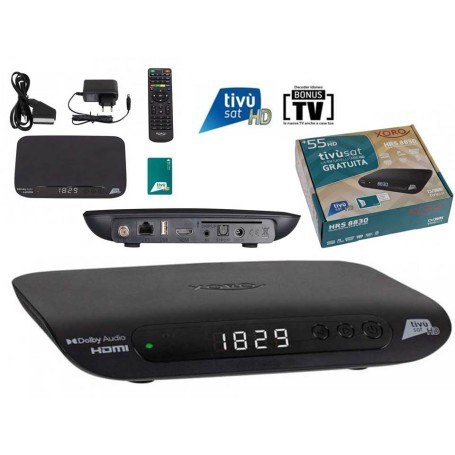 Decoder Tivùsat con scheda certificato Ricevitore Decoder Satellitare HD Tessera T XORO HRS8830