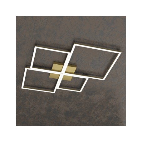 Plafoniera moderna  Four Squares  1162/90-OB Led 119W  colore ORO BRUNITO Top Light