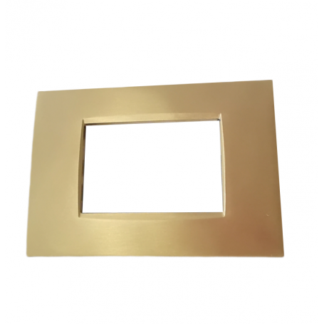 Placca 4 moduli oro spazzolato per Bticino Living air compatibile metallo