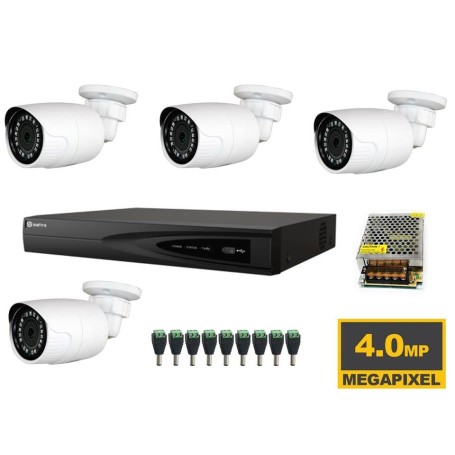 KIT Videosorveglianza 4 MEGAPIXEL con 4 telecamere Safiri
