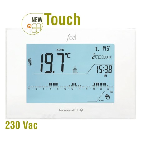 Termostato touch parete FEEL 230 VAC CR035VB Tecnoswitch