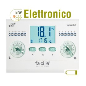 Cronotermostato da parete fascile CR135BI Tecnoswitch a...