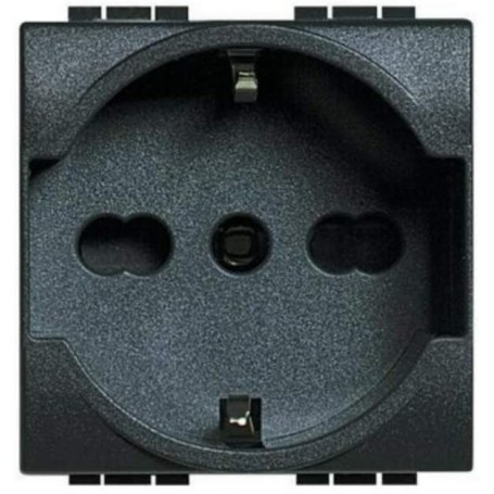 Presa Bipasso Schuko compatibile con Bticino Living tipo L4140/16