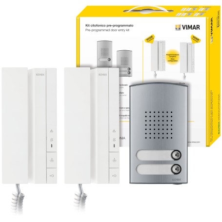 Kit citofono bifamiliare 2 fili elvox K40540.E2 40540+40142