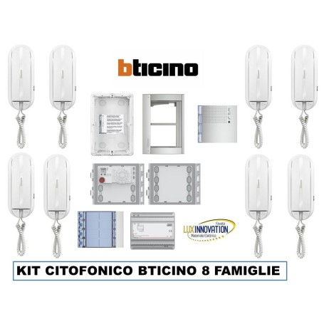 kit citofono Bticino 8 famiglie 2 fili otto famiglie citofono 344232