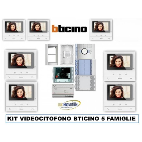 Kit videocitofono Bticino 5 famiglie monitor 100V16B 344652 cinque
