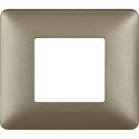 Placca Bticino Matix 2 moduli Titanium AM4802MTA