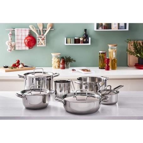 SET PENTOLE LAGOSTINA SFIZIOSA BATTERIA DI PENTOLE 10 PEZZI IN ACCIAIO INOX 18/10