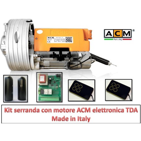 Kit serranda con motore ACM Centralina 2 Telecomandi coppia fotocellule