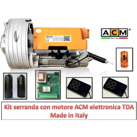 Kit serranda con motore ACM Centralina 2 Telecomandi TDA fotocellule e lampeggiante