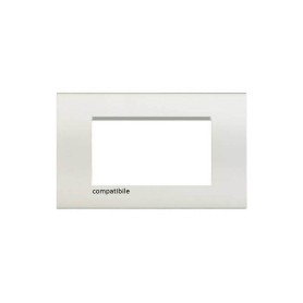 Placca 4 posti Bianco COMPATIBILE bticino light Living...