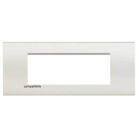 Placca 7 posti Bianco COMPATIBILE bticino light Living...