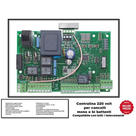 Centralina universale 220 volt per cancelli mono e bi battente