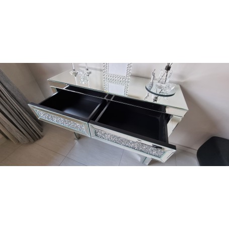 Consolle madia specchiata vetro elegante di alta qualità con cassetti in cristallo