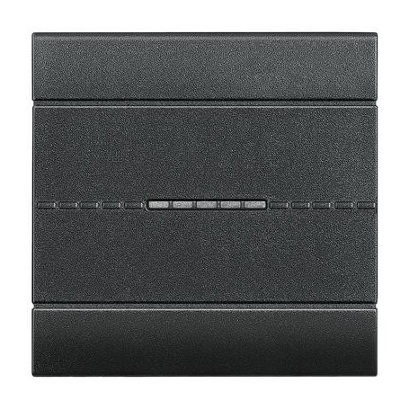 Copritasto neutro illuminabile a 2 moduli, completo di lentina, per comandi assiali Antracite Living bticino L4916M2