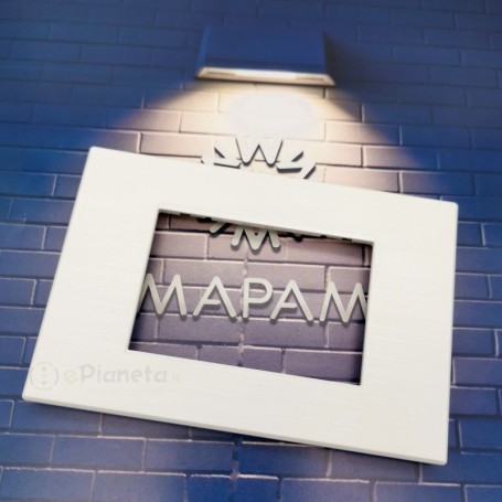 Placca 4 moduli effetto spazzolato bianco compatibile vimar plana