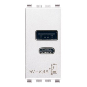 Presa Vimar eikon usb A+C 5V 15W 1M bianco Alimentatore...