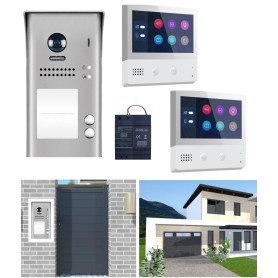 kit Videocitofono bifamiliare Touch 7 pollici 2 fili...