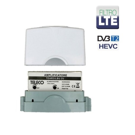 Amplificatore Universale da palo 5G TV  VHF 20dB UHF 20dB regolabile teleco