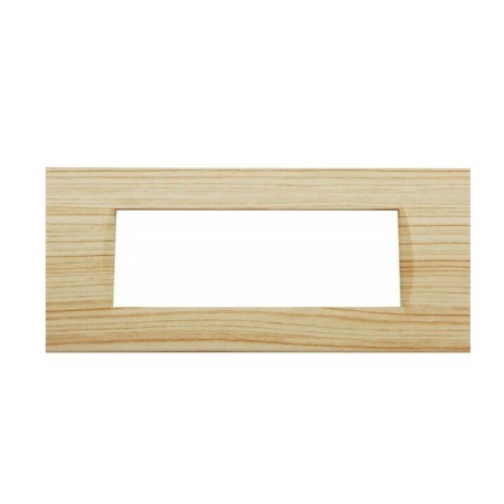 PLACCA 7 POSTI LEGNO CHIARO ABETE COMPATIBILE BTICINO LIVING LIGHT