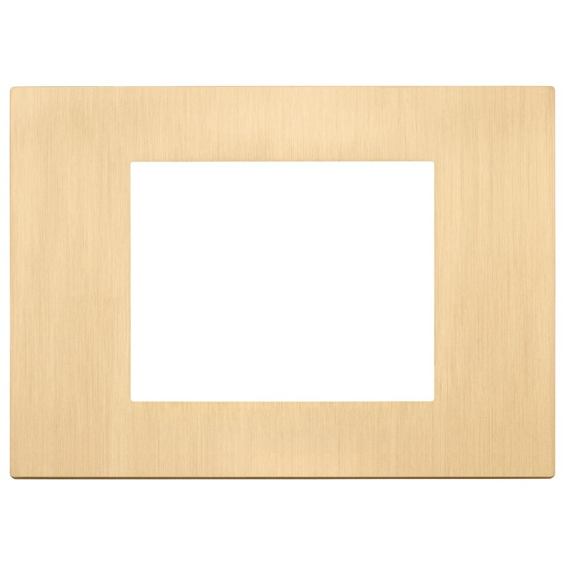 Placca 3 MODULI oro spazzolato SERIE LINEA...